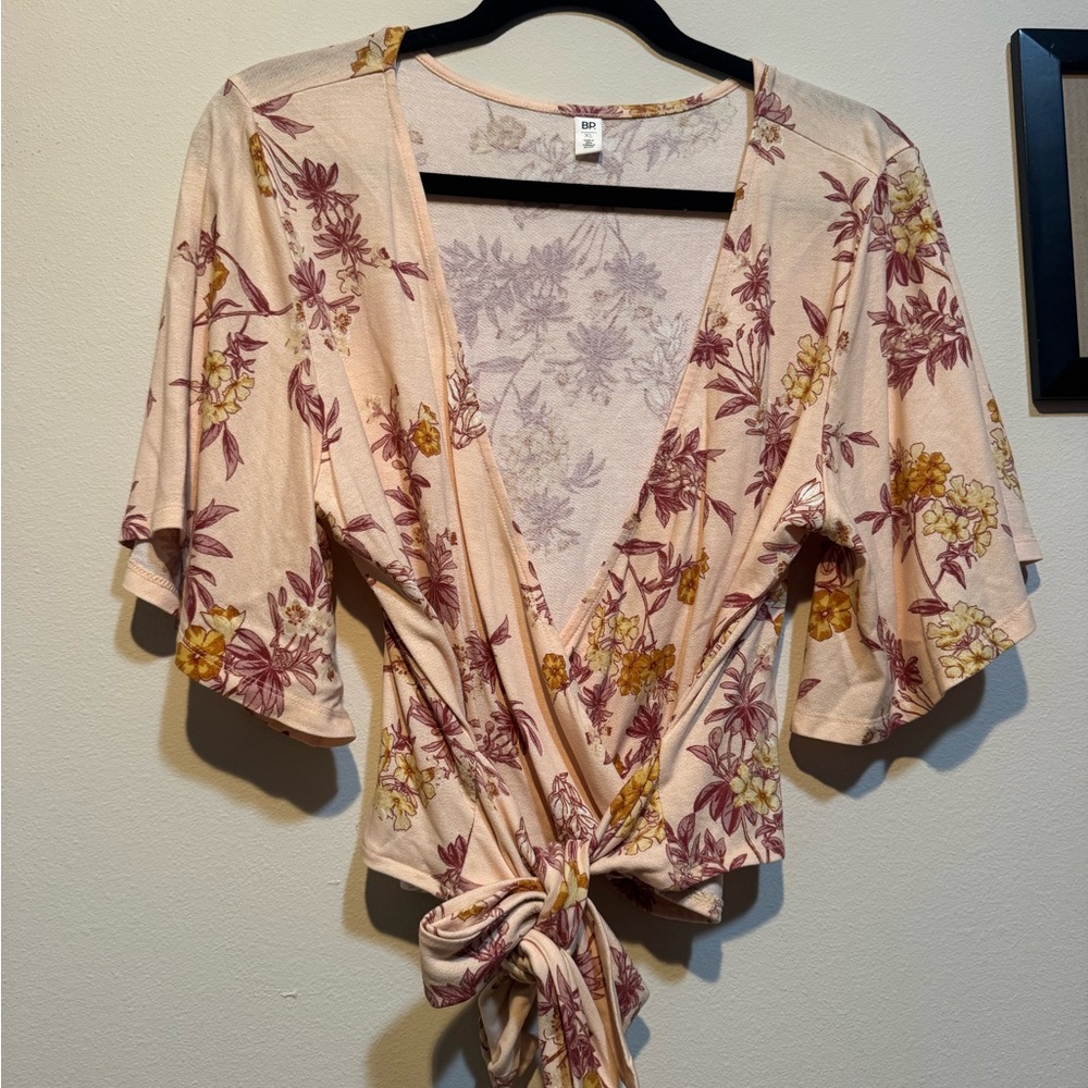 BP Floral Wrap Blouse